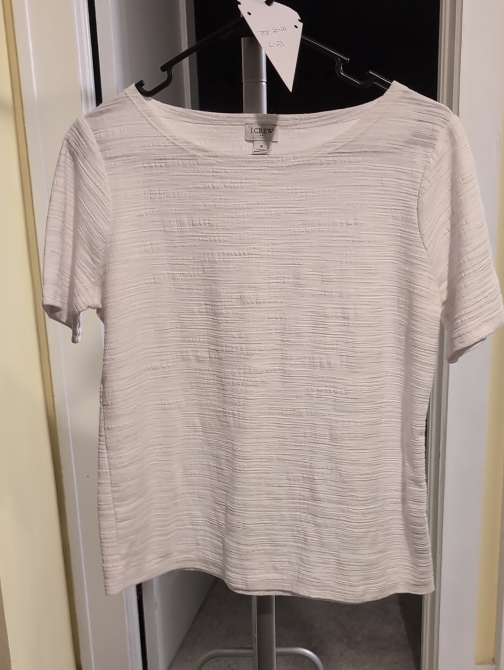 J. Crew Women's Textured Short Sleeve Top in White